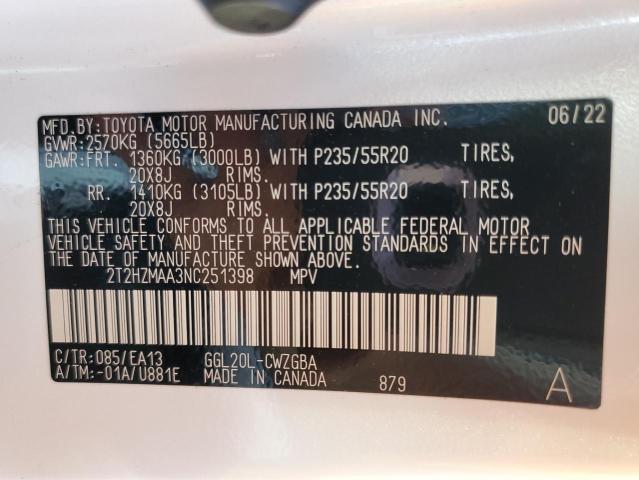 Photo 14 from auction – 2022 LEXUS RX 350 with VIN 2T2HZMAA3NC251398