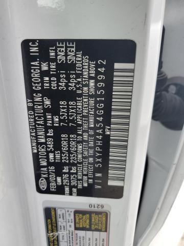 Photo 14 from auction – 2016 KIA SORENTO EX with VIN 5XYPH4A54GG159942