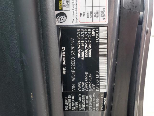 Photo 14 from auction – 2018 MERCEDES-BENZ METRIS with VIN WD4PG2EE8J3390197
