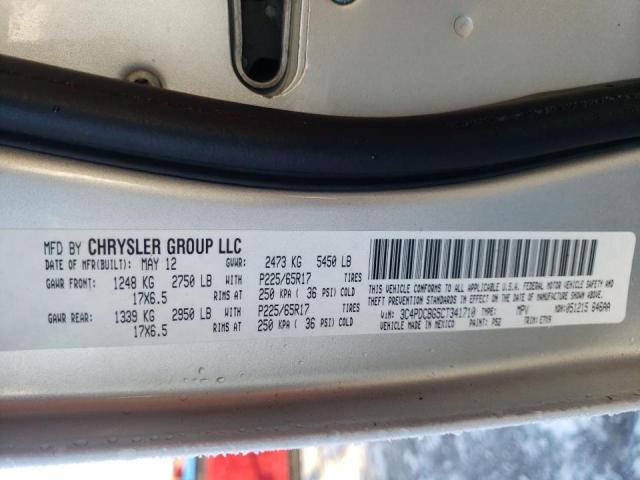 Photo 14 from auction – 2012 DODGE JOURNEY SX with VIN 3C4PDCBG5CT341710