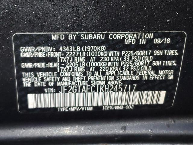 Photo 14 from auction – 2019 SUBARU CROSSTREK with VIN JF2GTAEC1KH245717