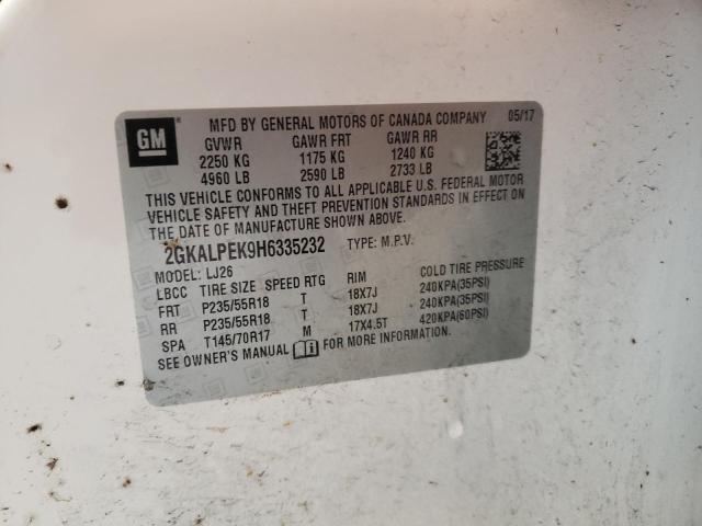 Photo 14 from auction – 2017 GMC TERRAIN SL with VIN 2GKALPEK9H6335232