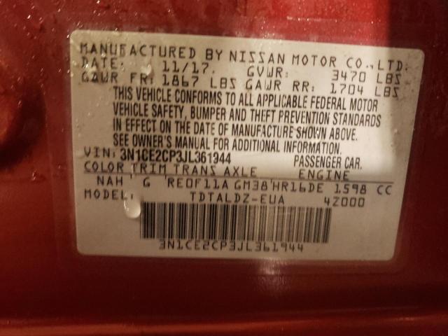 Photo 14 from auction – 2018 NISSAN VERSA NOTE with VIN 3N1CE2CP3JL361944