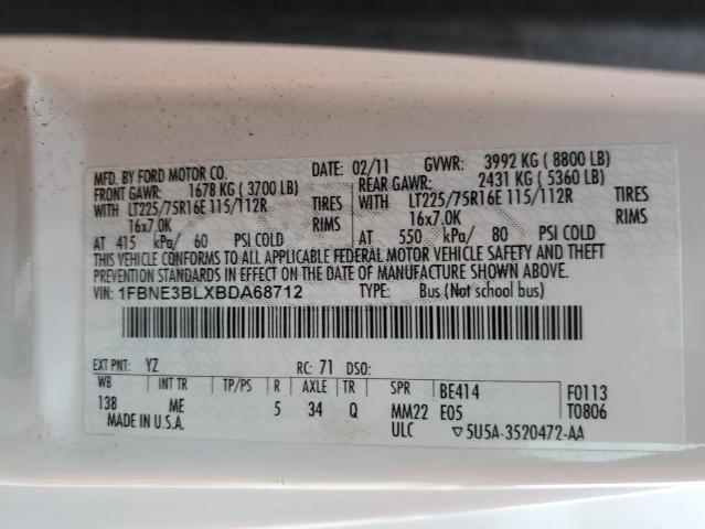 Photo 14 from auction – 2011 FORD ECONOLINE with VIN 1FBNE3BLXBDA68712