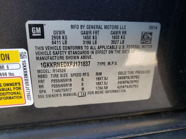 Photo 14 from auction – 2015 GMC ACADIA SLE with VIN 1GKKRNEDXFJ171837
