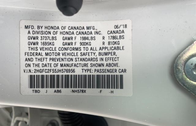 Photo 10 from auction – 2018 HONDA CIVIC LX with VIN 2HGFC2F55JH576956