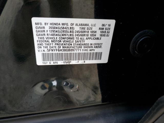 Photo 14 from auction – 2016 HONDA PILOT EX with VIN 5FNYF6H38GB097771