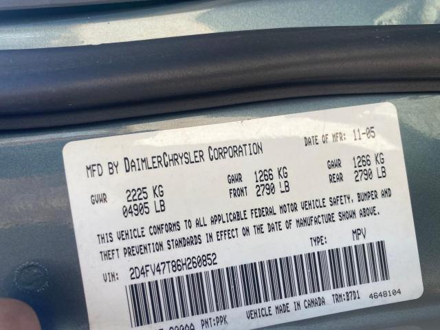 Photo 10 from auction – 2006 DODGE MAGNUM SE with VIN 2D4FV47T86H260852