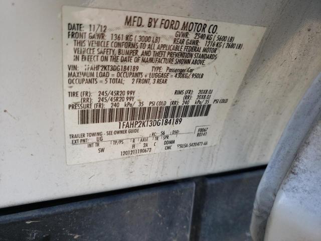 Photo 14 from auction – 2013 FORD TAURUS SHO with VIN 1FAHP2KT3DG184189