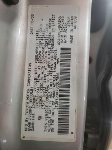 Photo 14 from auction – 2003 LEXUS GX 470 with VIN JTJBT20X730017596