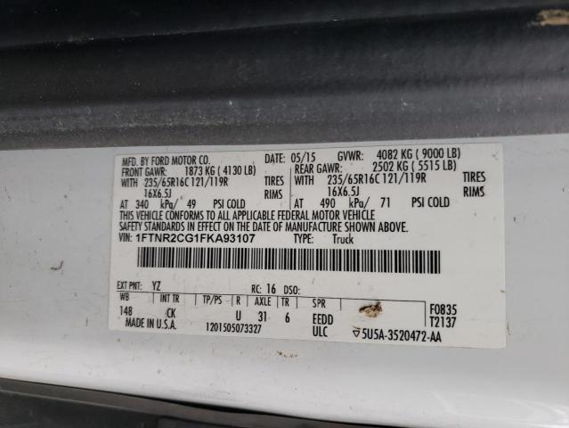 Photo 14 from auction – 2015 FORD TRANSIT T- with VIN 1FTNR2CG1FKA93107