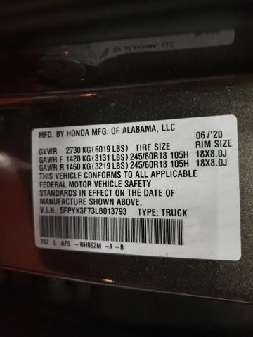 Photo 14 from auction – 2020 HONDA RIDGELINE with VIN 5FPYK3F73LB013793