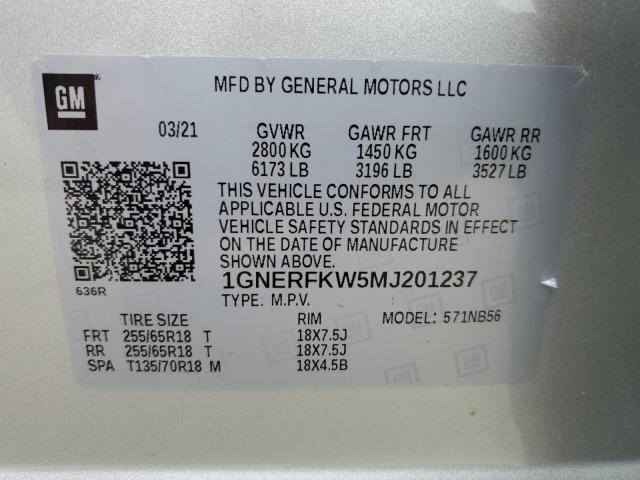 Photo 14 from auction – 2021 CHEVROLET TRAVERSE L with VIN 1GNERFKW5MJ201237