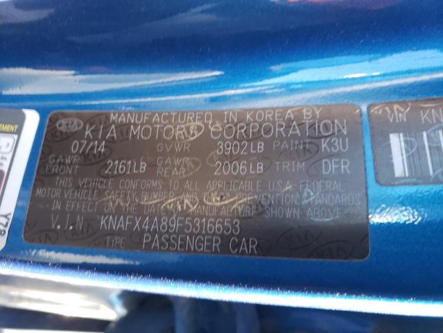 Photo 14 from auction – 2015 KIA FORTE EX with VIN KNAFX4A89F5316653