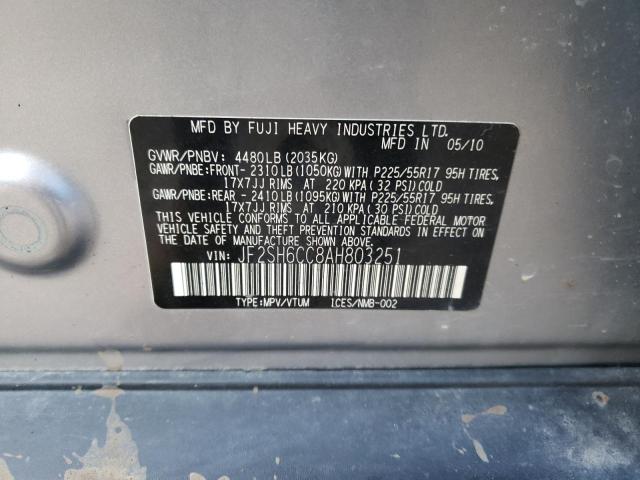 Photo 14 from auction – 2010 SUBARU FORESTER 2 with VIN JF2SH6CC8AH803251