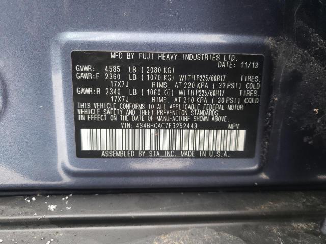 Снимка 14 от търг – 2014 SUBARU OUTBACK 2. с VIN 4S4BRCAC7E3252449