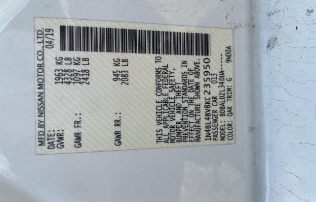 Photo 10 from auction – 2019 NISSAN ALTIMA S with VIN 1N4BL4BV8KC235950