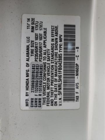 Photo 14 from auction – 2015 HONDA ODYSSEY EX with VIN 5FNRL5H61FB042885