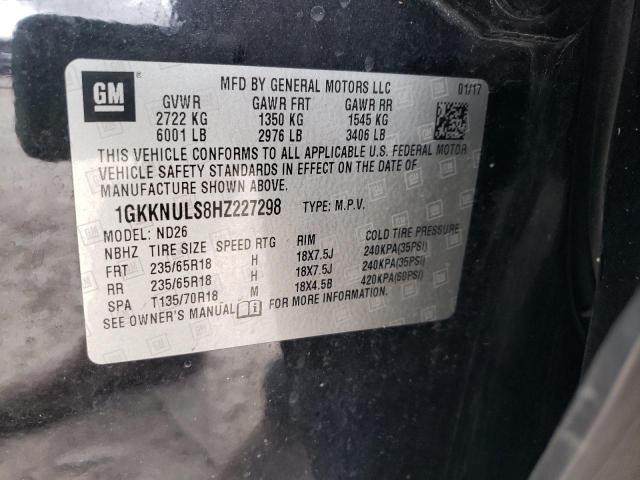 Photo 14 from auction – 2017 GMC ACADIA SLT with VIN 1GKKNULS8HZ227298