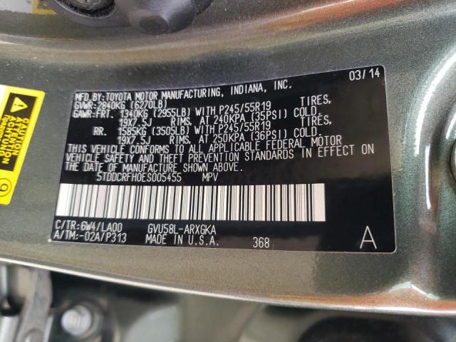 Photo 14 from auction – 2014 TOYOTA HIGHLANDER with VIN 5TDDCRFH0ES005455