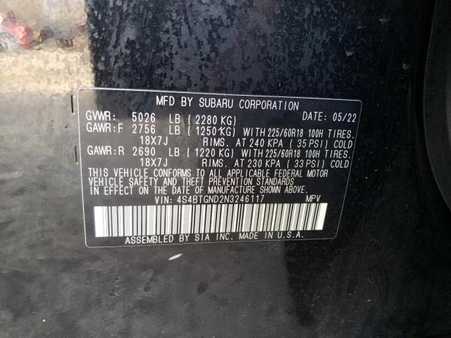 Photo 14 from auction – 2022 SUBARU OUTBACK LI with VIN 4S4BTGND2N3246117