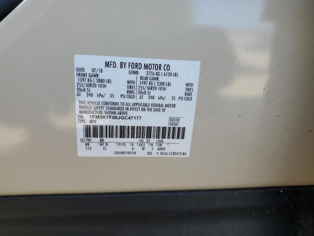 Photo 14 from auction – 2018 FORD EXPLORER L with VIN 1FM5K7F88JGC47177
