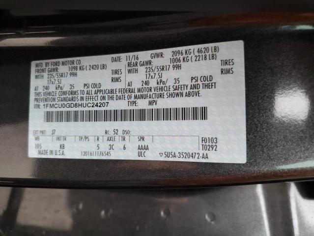 Photo 14 from auction – 2017 FORD ESCAPE SE with VIN 1FMCU0GD8HUC24207