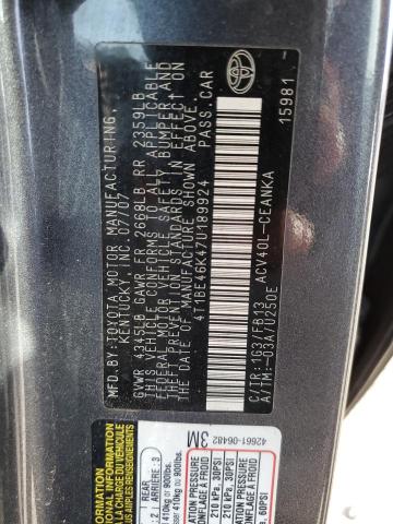 Photo 10 from auction – 2007 TOYOTA CAMRY with VIN 4T1BE46K47U189924