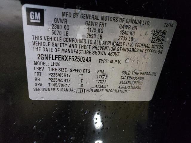 Photo 14 from auction – 2015 CHEVROLET EQUINOX LT with VIN 2GNFLFEKXF6250349