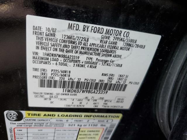 Photo 14 from auction – 2008 FORD TAURUS X E with VIN 1FMDK07W98GA23359