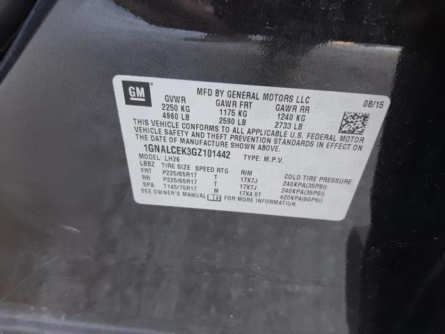 Photo 14 from auction – 2016 CHEVROLET EQUINOX LT with VIN 1GNALCEK3GZ101442