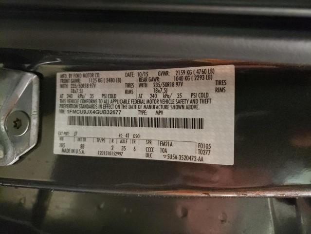 Photo 14 from auction – 2016 FORD ESCAPE TIT with VIN 1FMCU9JX4GUB32677