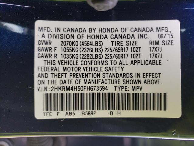 Photo 14 from auction – 2015 HONDA CR-V EX with VIN 2HKRM4H50FH673594