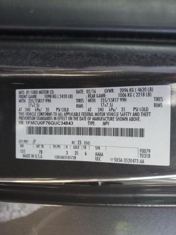 Photo 14 from auction – 2016 FORD ESCAPE S with VIN 1FMCU0F76GUC34843