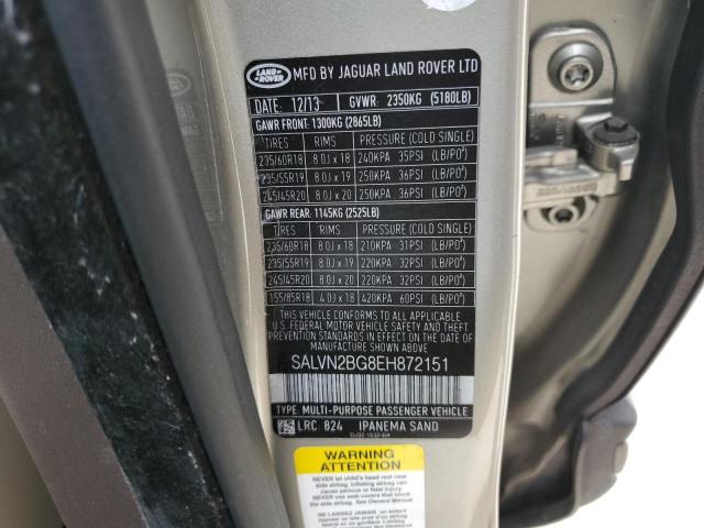 Photo 14 from auction – 2014 LAND ROVER RANGE ROVE with VIN SALVN2BG8EH872151