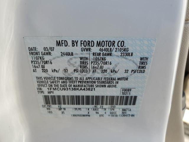 Photo 14 from auction – 2008 FORD ESCAPE XLT with VIN 1FMCU93138KA43821