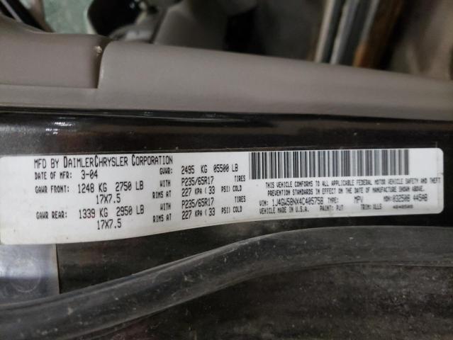 Photo 14 from auction – 2004 JEEP GRAND CHER with VIN 1J4GW58NX4C405758