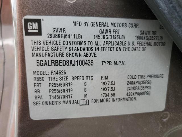 Photo 14 from auction – 2010 BUICK ENCLAVE CX with VIN 5GALRBED8AJ100435