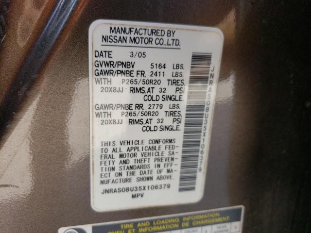 Photo 14 from auction – 2005 INFINITI FX35 with VIN JNRAS08U35X106379