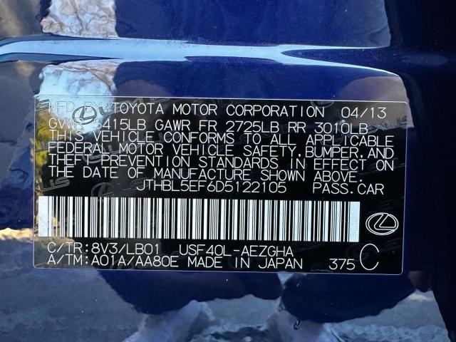 Photo 10 from auction – 2013 LEXUS LS 460 with VIN JTHBL5EF6D5122105