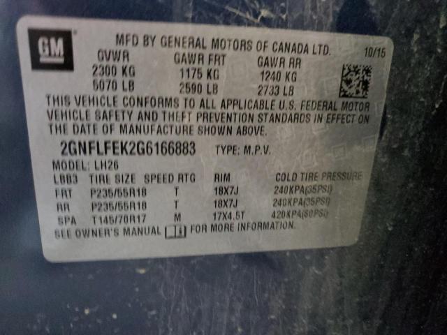 Photo 14 from auction – 2016 CHEVROLET EQUINOX LT with VIN 2GNFLFEK2G6166883