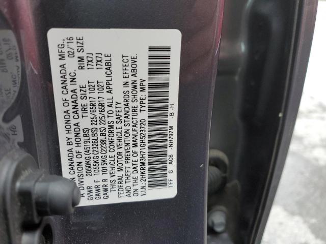 Photo 14 from auction – 2016 HONDA CR-V EXL with VIN 2HKRM3H71GH523720