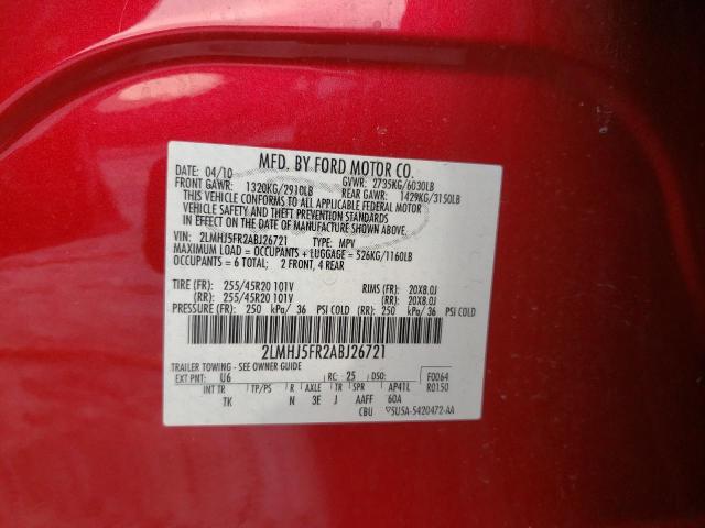Photo 14 from auction – 2010 LINCOLN MKT with VIN 2LMHJ5FR2ABJ26721