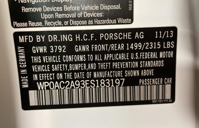 Photo 10 from auction – 2014 PORSCHE 911 GT3 with VIN WP0AC2A93ES183197