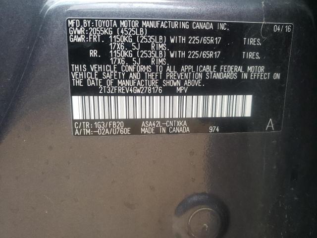 Photo 14 from auction – 2016 TOYOTA RAV4 LE with VIN 2T3ZFREV4GW278176