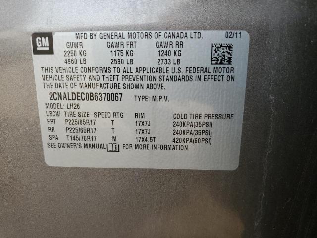 Photo 14 from auction – 2011 CHEVROLET EQUINOX LT with VIN 2CNALDEC0B6370067
