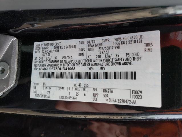 Zdjęcie 14 z aukcji – 2013 FORD ESCAPE S z VIN 1FMCU0F75DUD41068