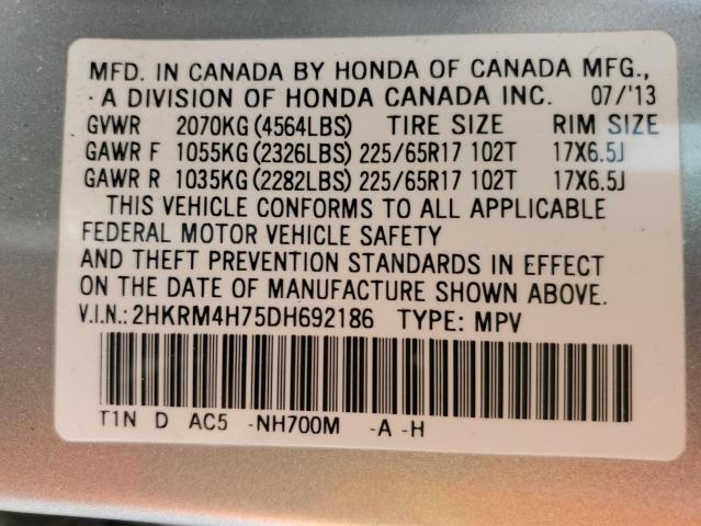 Photo 14 from auction – 2013 HONDA CR-V EXL with VIN 2HKRM4H75DH692186