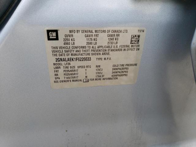 Photo 14 from auction – 2015 CHEVROLET EQUINOX LS with VIN 2GNALAEK1F6226633