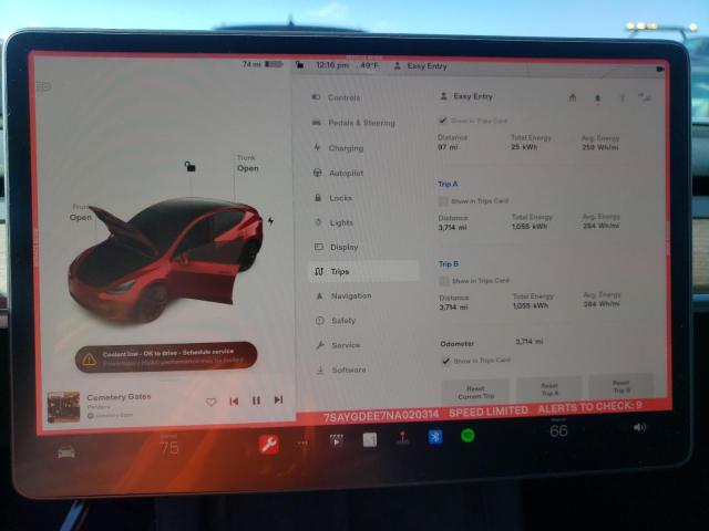 Фото 9 с аукциона – 2022 TESLA MODEL Y с VIN 7SAYGDEE7NA020314